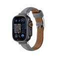 Skórzany pasek AMAZINGTHING Class Band do Apple Watch 45 / 46 / 49 mm - szary