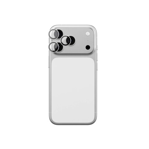 Szkło na aparat AMAZINGTHING Lens Glass na iPhone 17 Pro / Pro Max ze srebrną ramką aluminiową