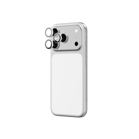 Szkło na aparat AMAZINGTHING Lens Glass na iPhone 17 Pro / Pro Max ze srebrną ramką aluminiową