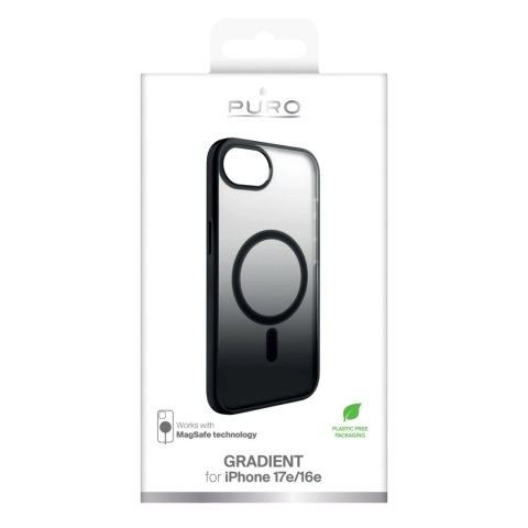 Etui silikonowe Puro Gradient MagSafe do iPhone 16e - czarne