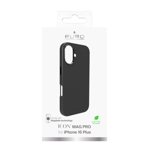 Etui silikonowe Puro Icon Mag Pro MagSafe do iPhone 16 Plus - czarne