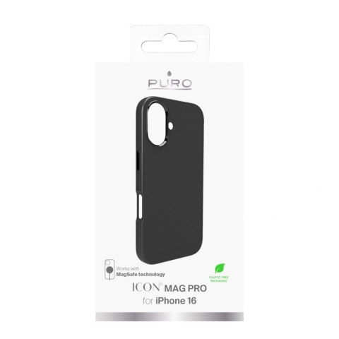 Etui silikonowe Puro Icon Mag Pro MagSafe do iPhone 16 - czarne
