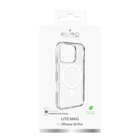 Etui silikonowe Puro Lite Mag MagSafe do iPhone 16 Pro - przezroczyste