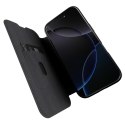 Etui skórzane Puro Book Mag MagSafe z klapką i schowkiem na karty do iPhone 16 Pro - czarne