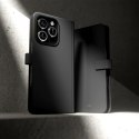 Etui z ekoskóry Puro Wallet Detachable MagSafe 2w1 z klapką i portfelem do iPhone 16 Pro - czarne
