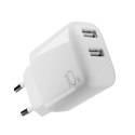 Ładowarka sieciowa Puro PROLITE 10W 2x USB-A - biała