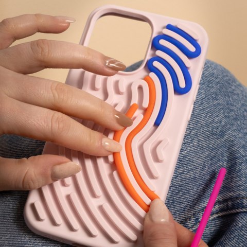 Nakładka DIY Snake do iPhone 14 Pro 6,1" różowa