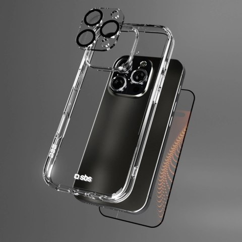 Zestaw SBS z technologią D3O na iPhone 16 Pro - etui + szkło ochronne na ekran i aparat - przezroczyste