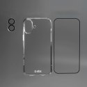 Zestaw SBS z technologią D3O na iPhone 16 - etui + szkło ochronne na ekran i aparat - przezroczyste