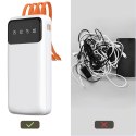Dudao K6Pro uniwersalny powerbank 10000mAh z kablem USB, USB Typ C, Lightning biały (K6Pro-white)