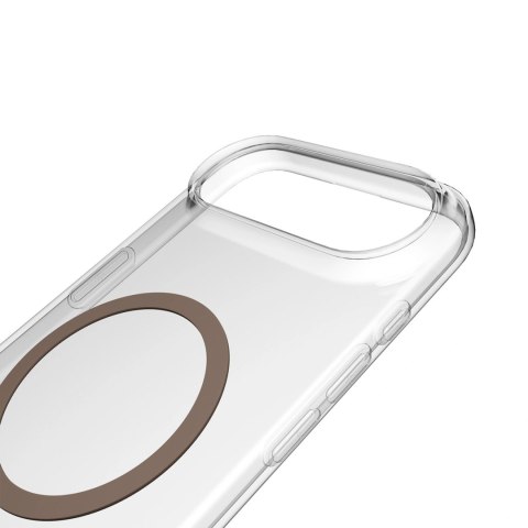 Etui Puro Lite Mag TPU+PC kompatybilne z MagSafe na iPhone 17 Air - przezroczyste z brązowym pierścieniem