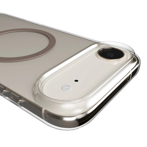 Etui Puro Lite Mag TPU+PC kompatybilne z MagSafe na iPhone 17 Air - przezroczyste z brązowym pierścieniem