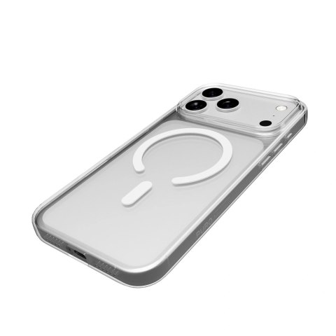 Etui Puro Lite Mag TPU+PC kompatybilne z MagSafe na iPhone 17 Pro Max - przezroczyste z białym pierścieniem