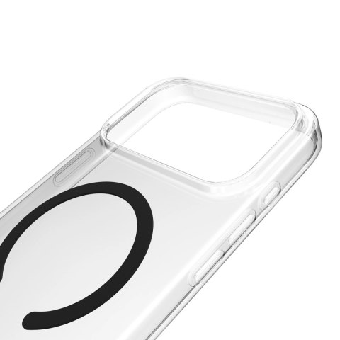 Etui Puro Lite Mag TPU+PC kompatybilne z MagSafe na iPhone 17 Pro Max - przezroczyste z czarnym pierścieniem