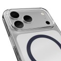 Etui Puro Lite Mag TPU+PC kompatybilne z MagSafe na iPhone 17 Pro Max - przezroczyste z niebieskim pierścieniem