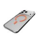 Etui Puro Lite Mag TPU+PC kompatybilne z MagSafe na iPhone 17 Pro Max - przezroczyste z pomarańczowym pierścieniem