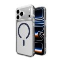 Etui Puro Lite Mag TPU+PC kompatybilne z MagSafe na iPhone 17 Pro - przezroczyste z niebieskim pierścieniem