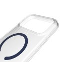 Etui Puro Lite Mag TPU+PC kompatybilne z MagSafe na iPhone 17 Pro - przezroczyste z niebieskim pierścieniem