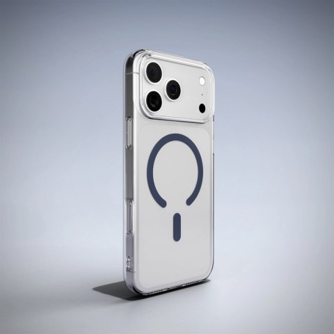 Etui Puro Lite Mag TPU+PC kompatybilne z MagSafe na iPhone 17 Pro - przezroczyste z niebieskim pierścieniem