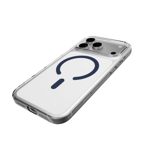 Etui Puro Lite Mag TPU+PC kompatybilne z MagSafe na iPhone 17 Pro - przezroczyste z niebieskim pierścieniem