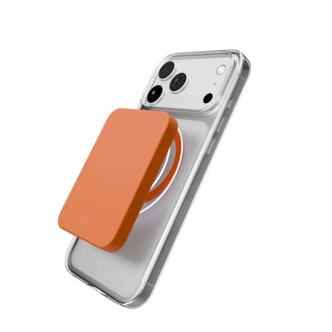 Etui Puro Lite Mag TPU+PC kompatybilne z MagSafe na iPhone 17 Pro - przezroczyste z pomarańczowym pierścieniem