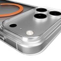 Etui Puro Lite Mag TPU+PC kompatybilne z MagSafe na iPhone 17 Pro - przezroczyste z pomarańczowym pierścieniem