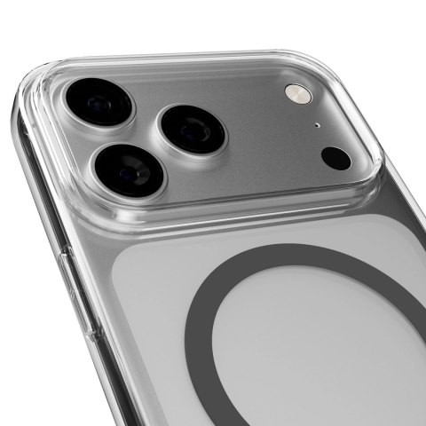 Etui Puro Lite Mag TPU+PC kompatybilne z MagSafe na iPhone 17 Pro - przezroczyste z szarym pierścieniem