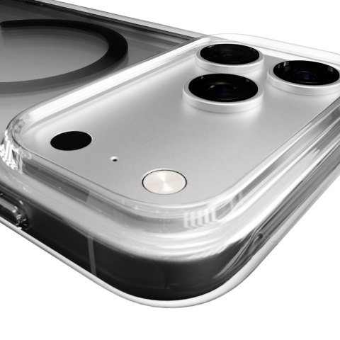Etui Puro Lite Mag TPU+PC kompatybilne z MagSafe na iPhone 17 Pro - przezroczyste z szarym pierścieniem