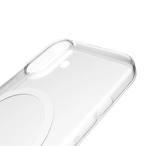 Etui Puro Lite Mag TPU+PC kompatybilne z MagSafe na iPhone 17 - przezroczyste z białym pierścieniem