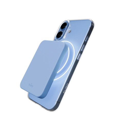 Etui Puro Lite Mag TPU+PC kompatybilne z MagSafe na iPhone 17 - przezroczyste z niebieskim pierścieniem