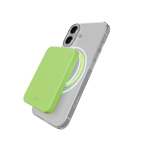 Etui Puro Lite Mag TPU+PC kompatybilne z MagSafe na iPhone 17 - przezroczyste z zielonym pierścieniem