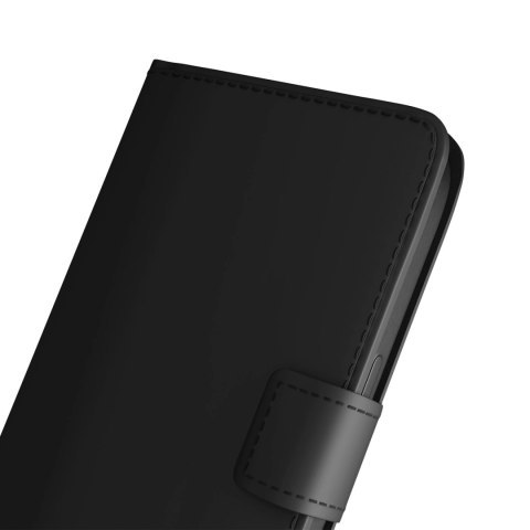 Etui Puro Wallet Stand na iPhone 17 Pro Max z ekoskóry, z klapką, portfelem i funkcją podstawki - czarne