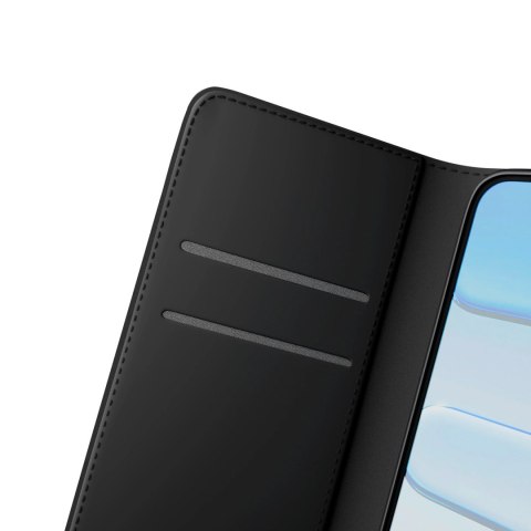 Etui Puro Wallet Stand na iPhone 17 Pro Max z ekoskóry, z klapką, portfelem i funkcją podstawki - czarne