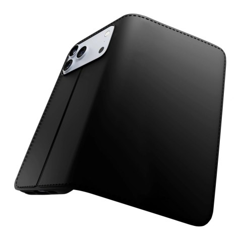 Etui Puro Wallet Stand na iPhone 17 Pro Max z ekoskóry, z klapką, portfelem i funkcją podstawki - czarne