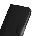 Etui Puro Wallet Stand na iPhone 17 z ekoskóry, z klapką, portfelem i funkcją podstawki - czarne