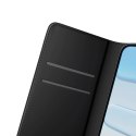 Etui Puro Wallet Stand na iPhone 17 z ekoskóry, z klapką, portfelem i funkcją podstawki - czarne