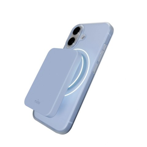 Etui silikonowe Puro Daylight kompatybilne z Magsafe na iPhone 17 - półprzezroczyste niebieskie