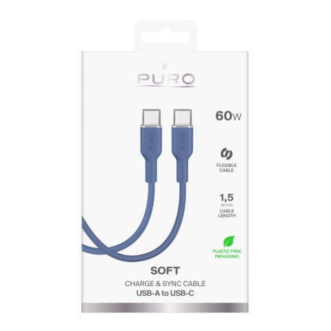 Kabel Puro ICON USB-C - USB-C 1,5m - niebieski