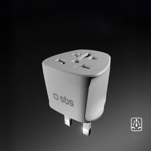Adapter podróżny SBS UK - uniwersalny - biały