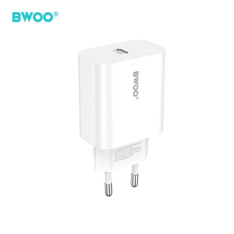BWOO ładowarka sieciowa CDA233 PD 20W 1x USB-C biała + kabel USB-C - lightning