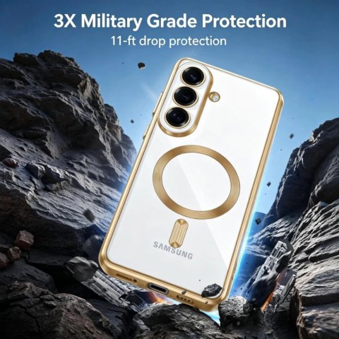 Etui Tech-Protect MagFlex na Samsung Galaxy S26 - przezroczysto-złote