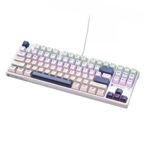 Klawiatura gamingowa Machenike K500B-B87 przewodowa mechaniczna podświetlana Red Switch - biała