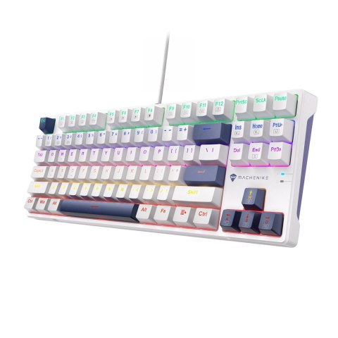 Klawiatura gamingowa Machenike K500B-B87 przewodowa mechaniczna podświetlana Red Switch - biała