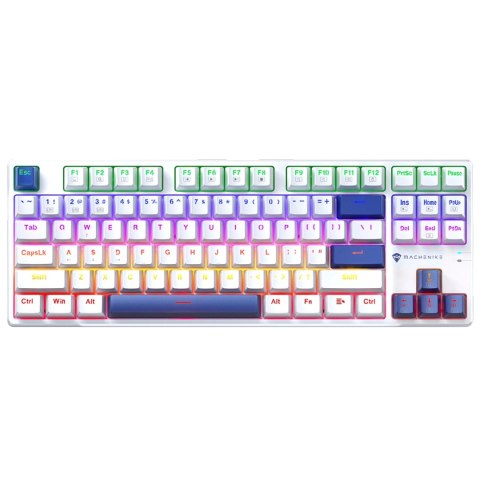 Klawiatura gamingowa Machenike K500B-B87 przewodowa mechaniczna podświetlana Red Switch - biała