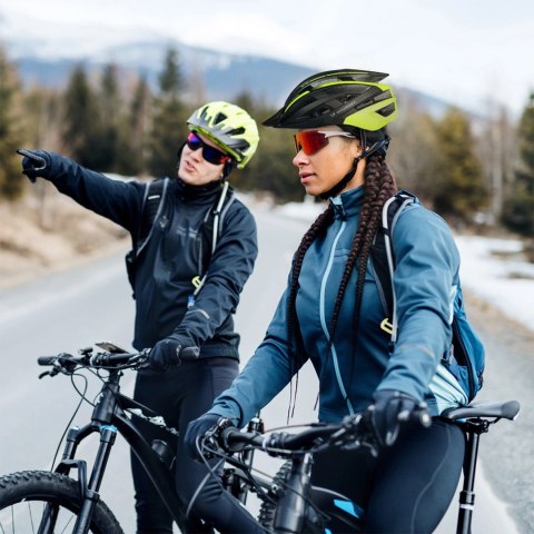 Kask rowerowy MTB Wozinsky z tylną lampką USB M - czarno-żółty