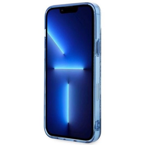 Etui Guess Porcelain Collection na iPhone 14 Plus - niebieskie