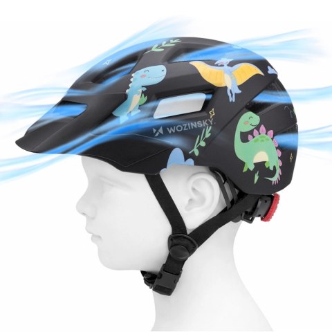 Kask rowerowy dziecięcy MTB Wozinsky z odpinanym daszkiem XS - czarny