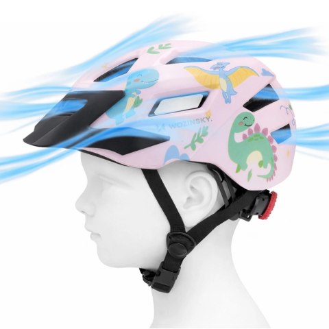 Kask rowerowy dziecięcy MTB Wozinsky z odpinanym daszkiem XS - różowy