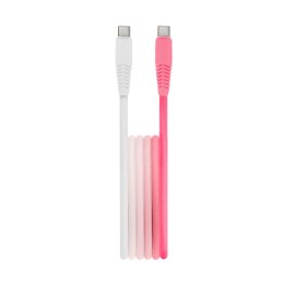 Setty kabel USB-C - USB-C 1,5 m 3A KGC-C-1.5320 gradient biało-różowy
