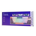 Klawiatura gamingowa Machenike K500-B61 przewodowa mechaniczna podświetlana Blue Switch - niebiesko-biała
